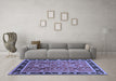 Machine Washable Oriental Blue Industrial Rug in a Living Room, wshurb3219blu