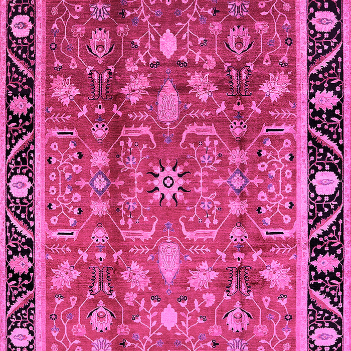 Machine Washable Oriental Pink Industrial Rug, wshurb3219pnk