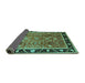 Sideview of Oriental Turquoise Industrial Rug, urb3219turq