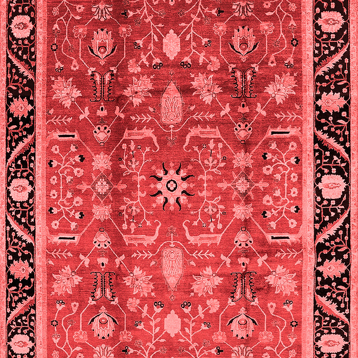Machine Washable Oriental Red Industrial Rug, wshurb3219red