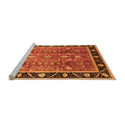 Sideview of Machine Washable Oriental Orange Industrial Area Rugs, wshurb3219org