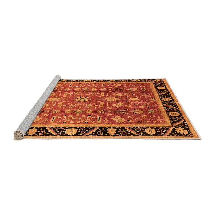 Sideview of Machine Washable Oriental Orange Industrial Area Rugs, wshurb3219org