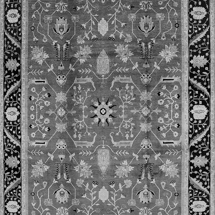Machine Washable Oriental Gray Industrial Rug, wshurb3219gry