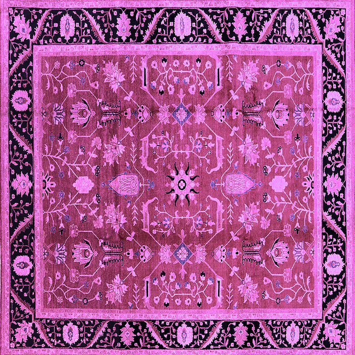 Square Machine Washable Oriental Purple Industrial Area Rugs, wshurb3219pur