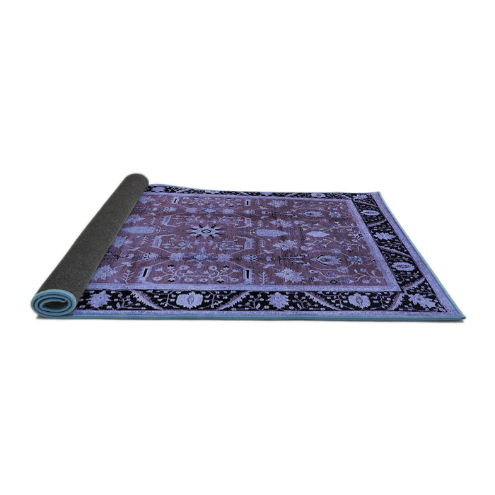 Sideview of Oriental Blue Industrial Rug, urb3219blu