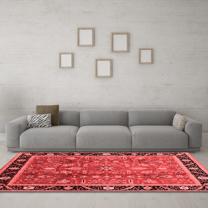 Industrial Red Washable Rugs