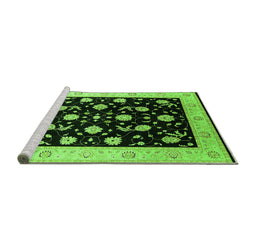 Sideview of Machine Washable Oriental Green Industrial Area Rugs, wshurb3220grn