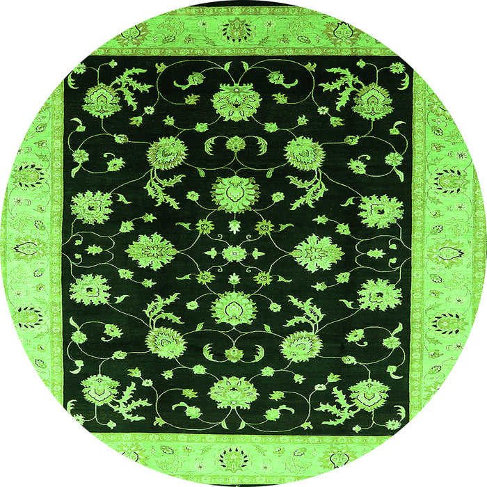 Round Oriental Green Industrial Rug, urb3220grn