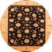 Round Oriental Orange Industrial Rug, urb3220org