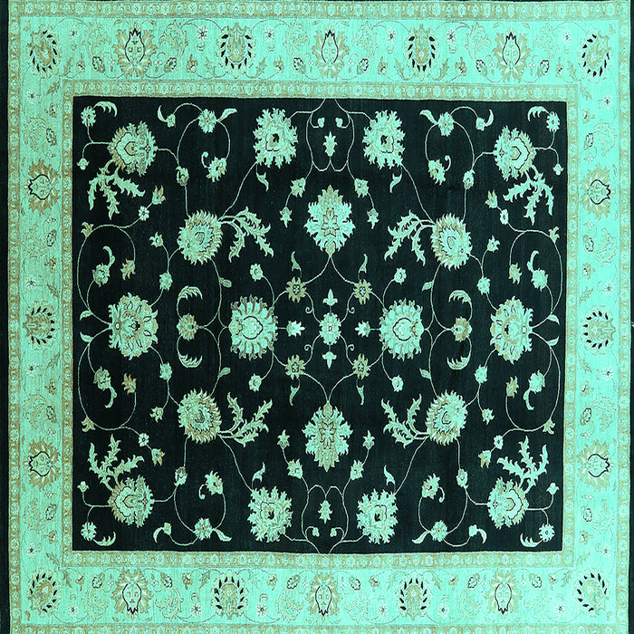 Square Oriental Turquoise Industrial Rug, urb3220turq