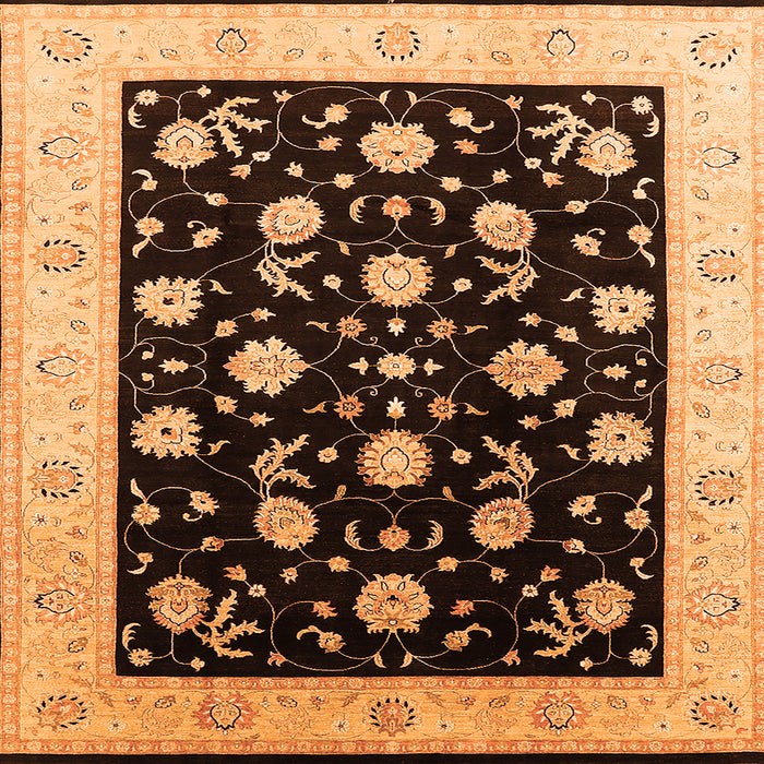 Square Oriental Orange Industrial Rug, urb3220org
