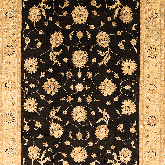 Machine Washable Oriental Brown Industrial Rug, wshurb3220brn