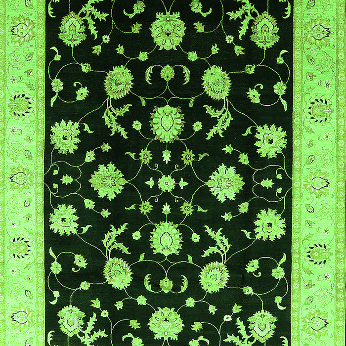 Machine Washable Oriental Green Industrial Area Rugs, wshurb3220grn