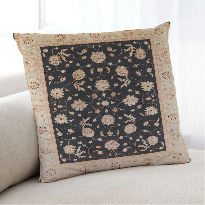 Lifestyle Image of Mid-Century Modern Urban Square Midnight Gary Throw Pillow, 18 inch by 18 inch, pwurb3220