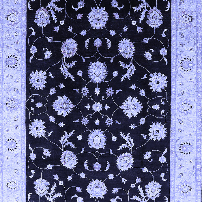 Machine Washable Oriental Blue Industrial Rug, wshurb3220blu