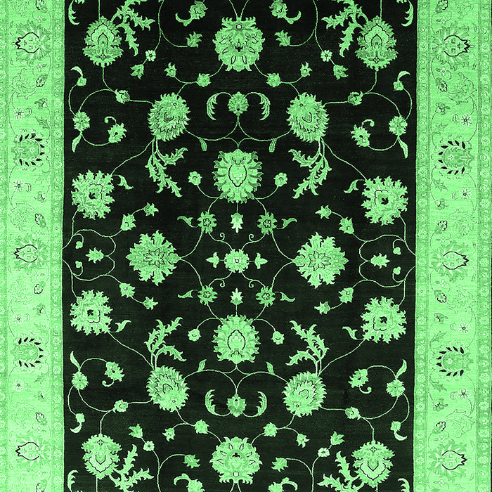Machine Washable Oriental Emerald Green Industrial Area Rugs, wshurb3220emgrn