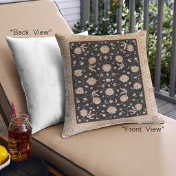 Front View of Mid-Century Modern Urban Square Midnight Gary Throw Pillow, 18 inch by 18 inch, pwurb3220