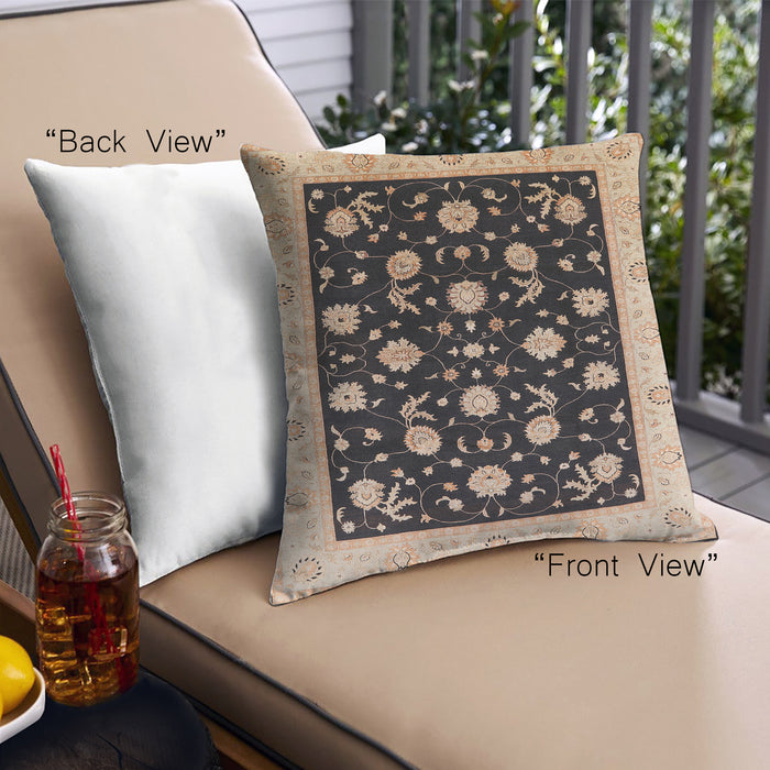 Front View of Mid-Century Modern Urban Square Midnight Gary Throw Pillow, 18 inch by 18 inch, pwurb3220