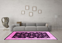 Machine Washable Oriental Pink Industrial Rug, wshurb3220pnk