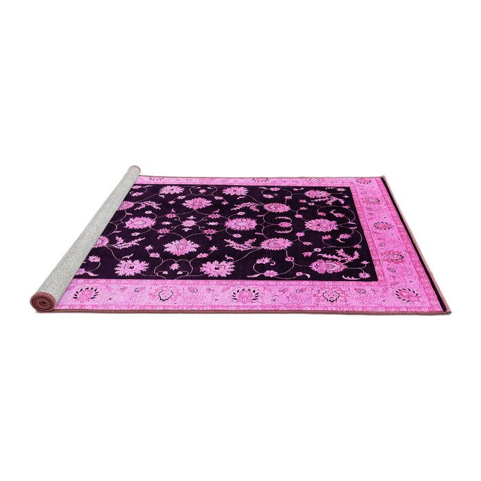 Sideview of Machine Washable Oriental Pink Industrial Rug, wshurb3220pnk