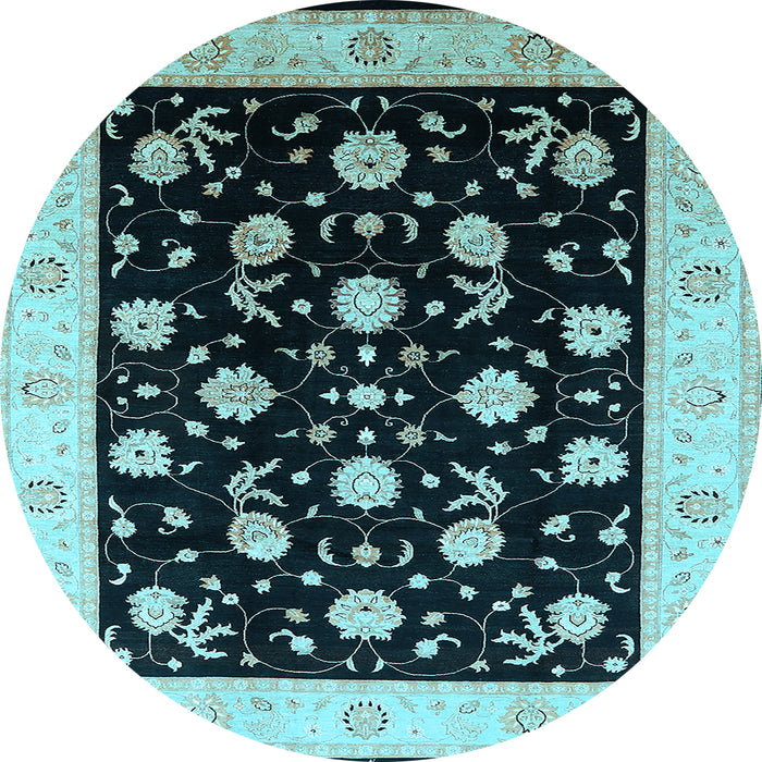 Round Oriental Light Blue Industrial Rug, urb3220lblu