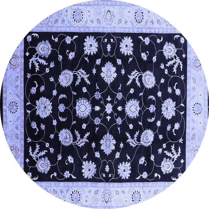 Round Oriental Blue Industrial Rug, urb3220blu