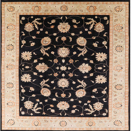 Square Mid-Century Modern Mid Gray Oriental Rug, urb3220