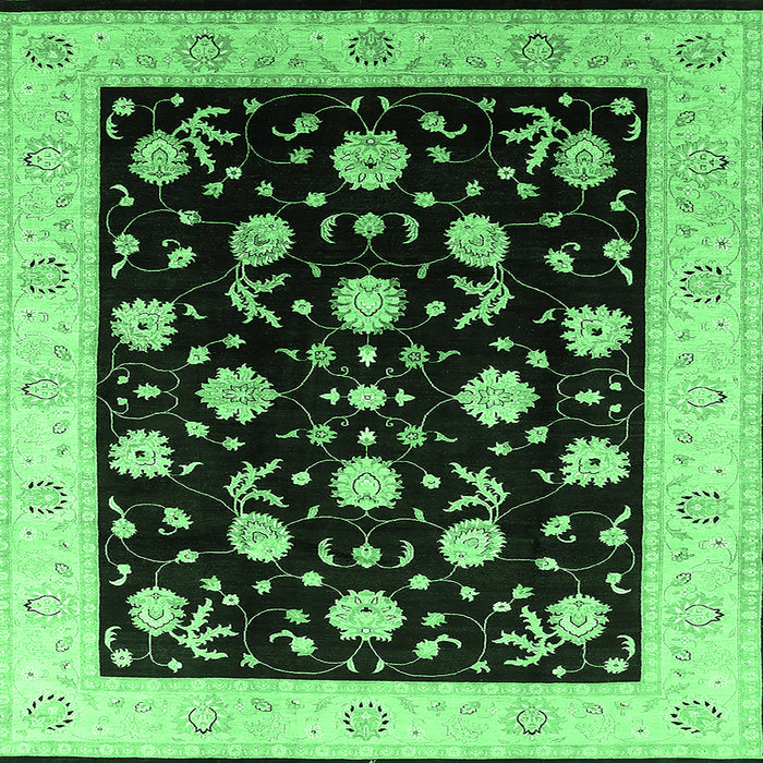 Square Oriental Emerald Green Industrial Rug, urb3220emgrn