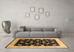 Machine Washable Oriental Brown Industrial Rug in a Living Room,, wshurb3220brn