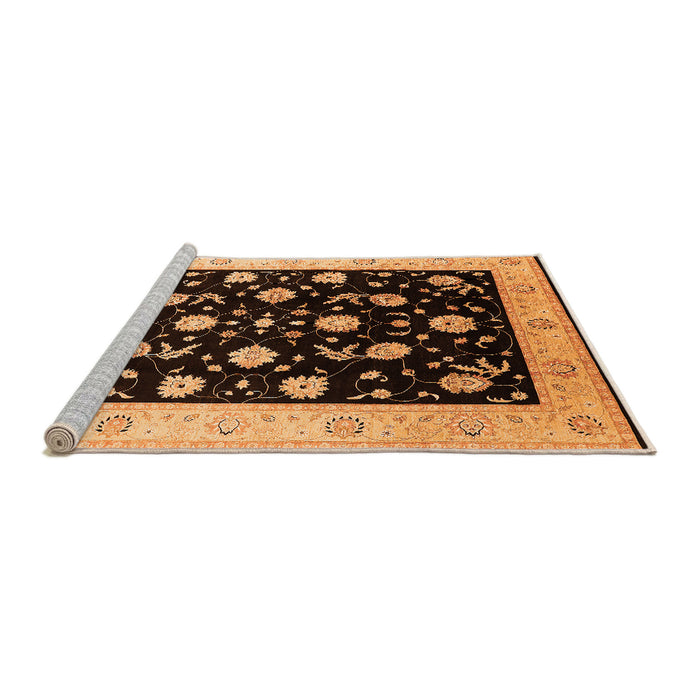 Sideview of Machine Washable Oriental Orange Industrial Area Rugs, wshurb3220org