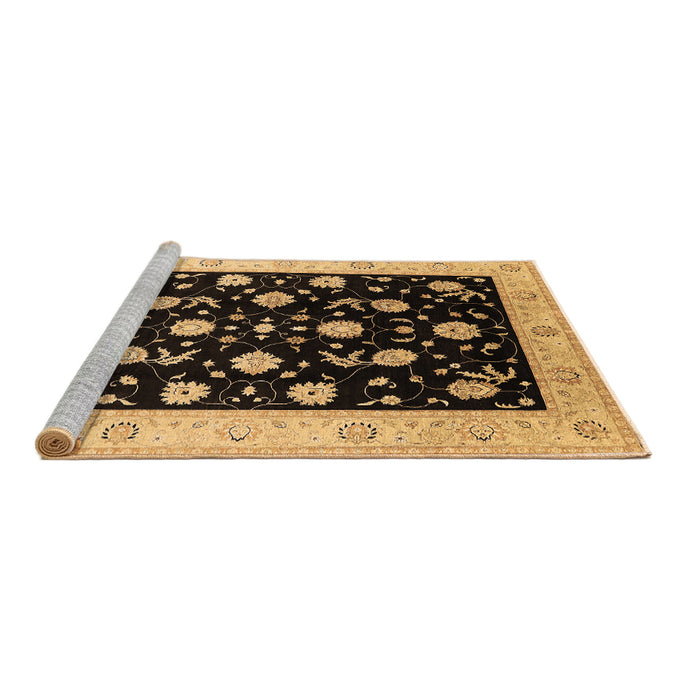 Sideview of Machine Washable Oriental Brown Industrial Rug, wshurb3220brn