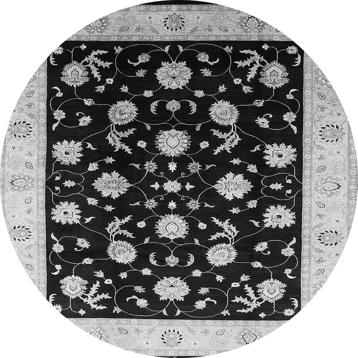 Round Oriental Gray Industrial Rug, urb3220gry