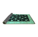Sideview of Oriental Turquoise Industrial Rug, urb3220turq