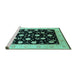 Sideview of Machine Washable Oriental Turquoise Industrial Area Rugs, wshurb3220turq