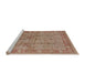 Sideview of Machine Washable Industrial Modern Chestnut Red Rug, wshurb3221