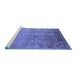 Sideview of Machine Washable Oriental Blue Industrial Rug, wshurb3221blu