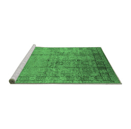 Sideview of Machine Washable Oriental Emerald Green Industrial Area Rugs, wshurb3221emgrn