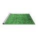 Sideview of Machine Washable Oriental Emerald Green Industrial Area Rugs, wshurb3221emgrn