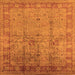 Square Machine Washable Oriental Orange Industrial Area Rugs, wshurb3221org