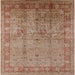 Square Mid-Century Modern Chestnut Red Oriental Rug, urb3221