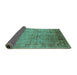 Sideview of Oriental Turquoise Industrial Rug, urb3221turq