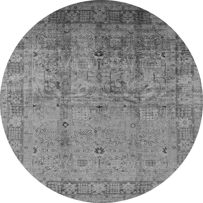 Round Oriental Gray Industrial Rug, urb3221gry