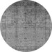 Round Oriental Gray Industrial Rug, urb3221gry