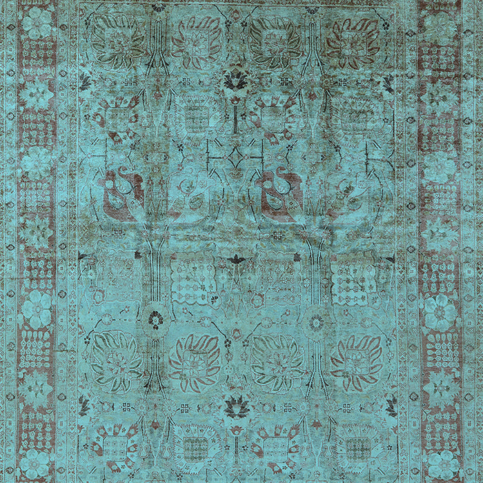 Machine Washable Oriental Light Blue Industrial Rug, wshurb3221lblu