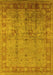 Machine Washable Oriental Yellow Industrial Rug, wshurb3221yw