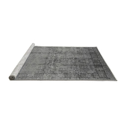 Sideview of Machine Washable Oriental Gray Industrial Rug, wshurb3221gry
