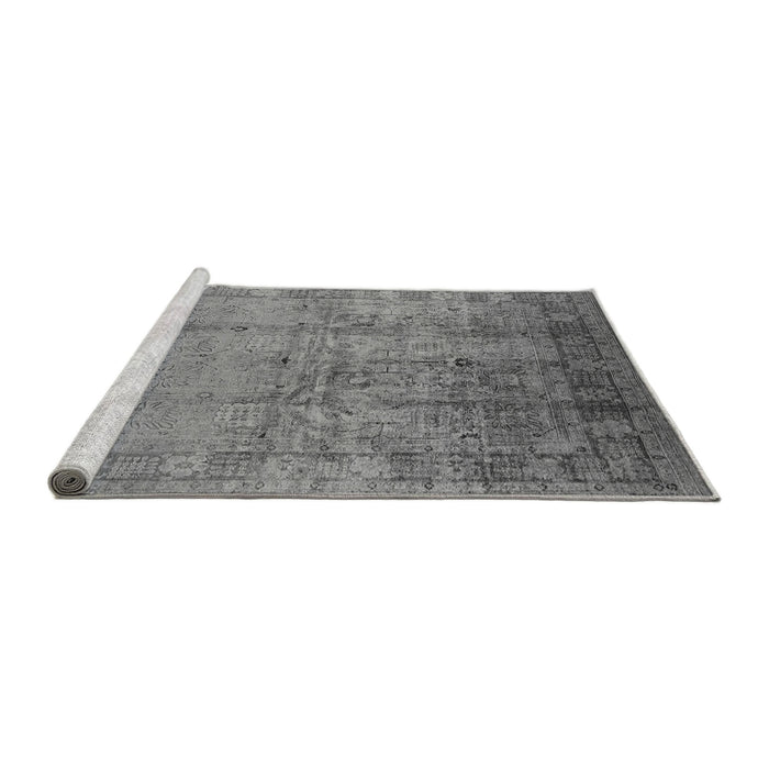 Sideview of Machine Washable Oriental Gray Industrial Rug, wshurb3221gry