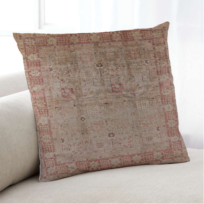 Lifestyle Image of Mid-Century Modern Urban Square Chestnut Red Throw Pillow, 18 inch by 18 inch, pwurb3221