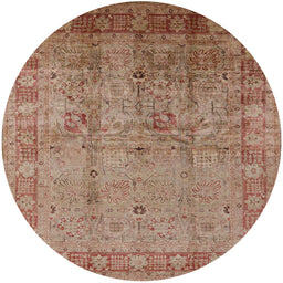 Round Machine Washable Industrial Modern Chestnut Red Rug, wshurb3221