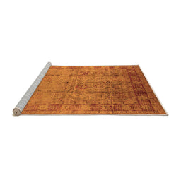 Sideview of Machine Washable Oriental Orange Industrial Area Rugs, wshurb3221org